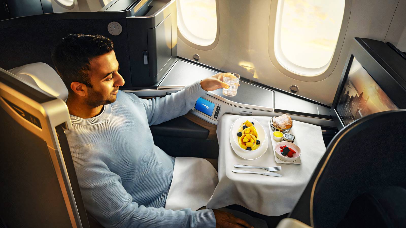 British Airways Club Suite Privacy Doors Blur First-Business Class Line