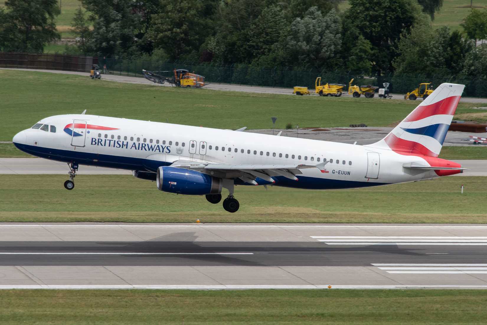 British Airways A320 landing on runway