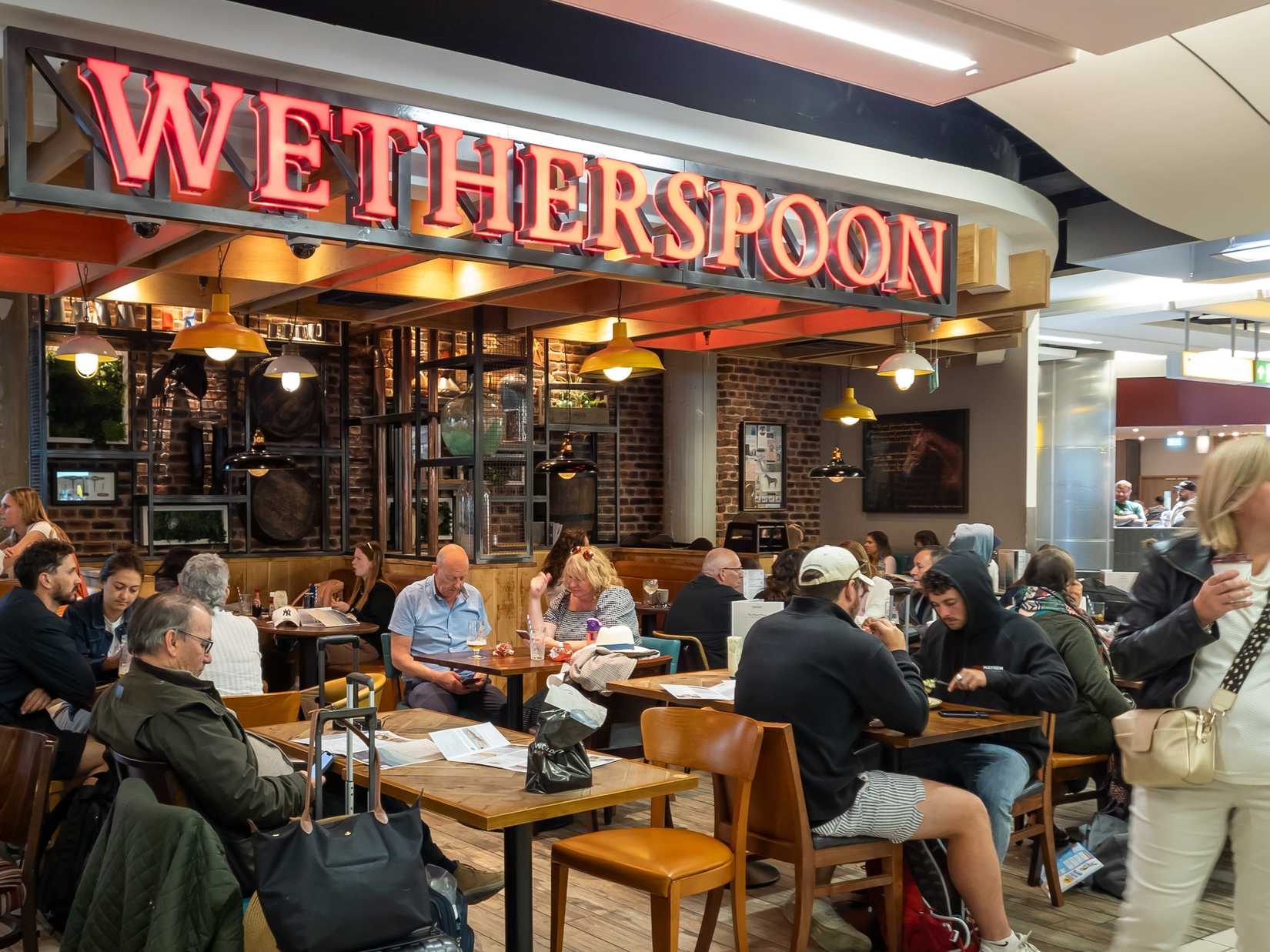 A branch of Wetherspoon restaurant in the South Terminal of London Gatwick