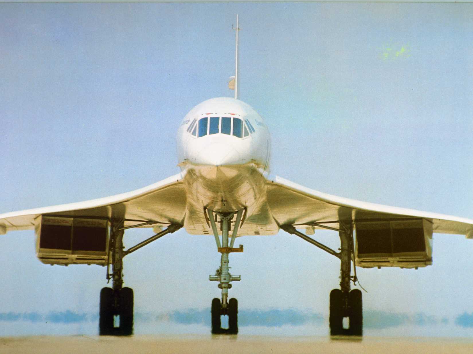 A Concorde rolling down the runway