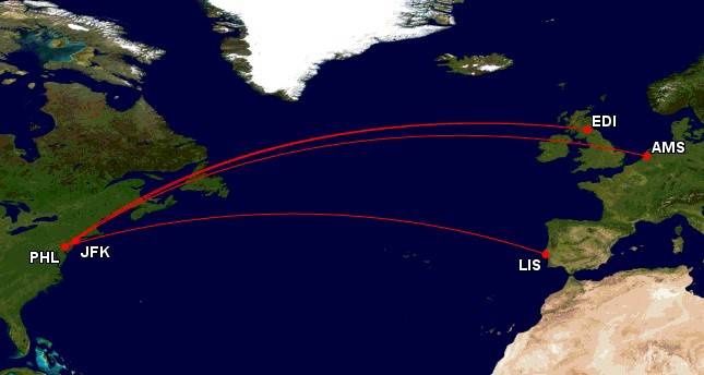 a321xlr routes from PHL and JFK