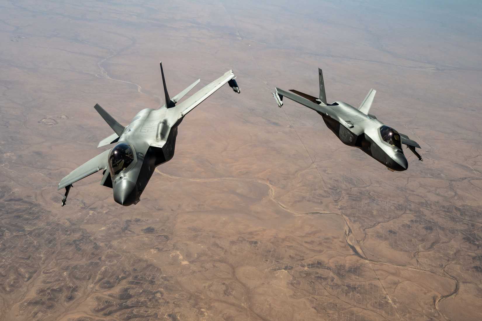  Air Force F-35A Lightning II aircraft flies in the U.S. Central Command area of responsibility July 2, 2026.