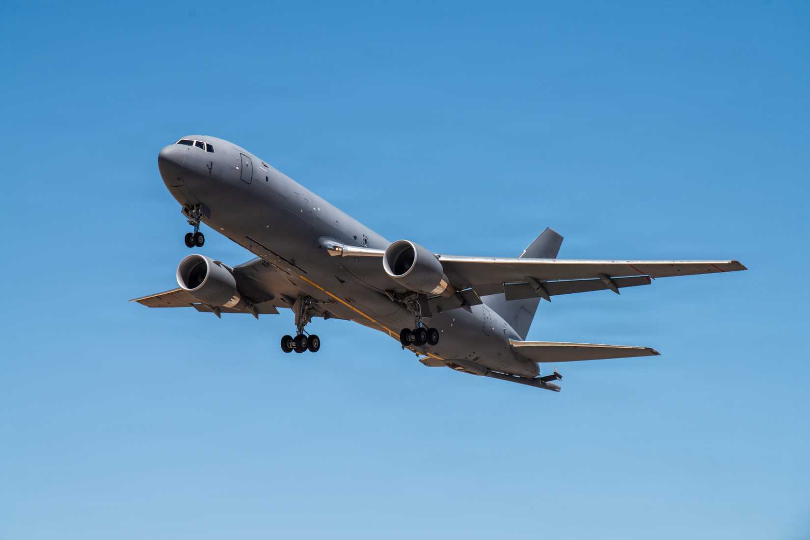 Air Force KC-46A Pegasus approaches the runway during a call sign retirement flight at Travis Air Force Base, California, July 24, 2026
