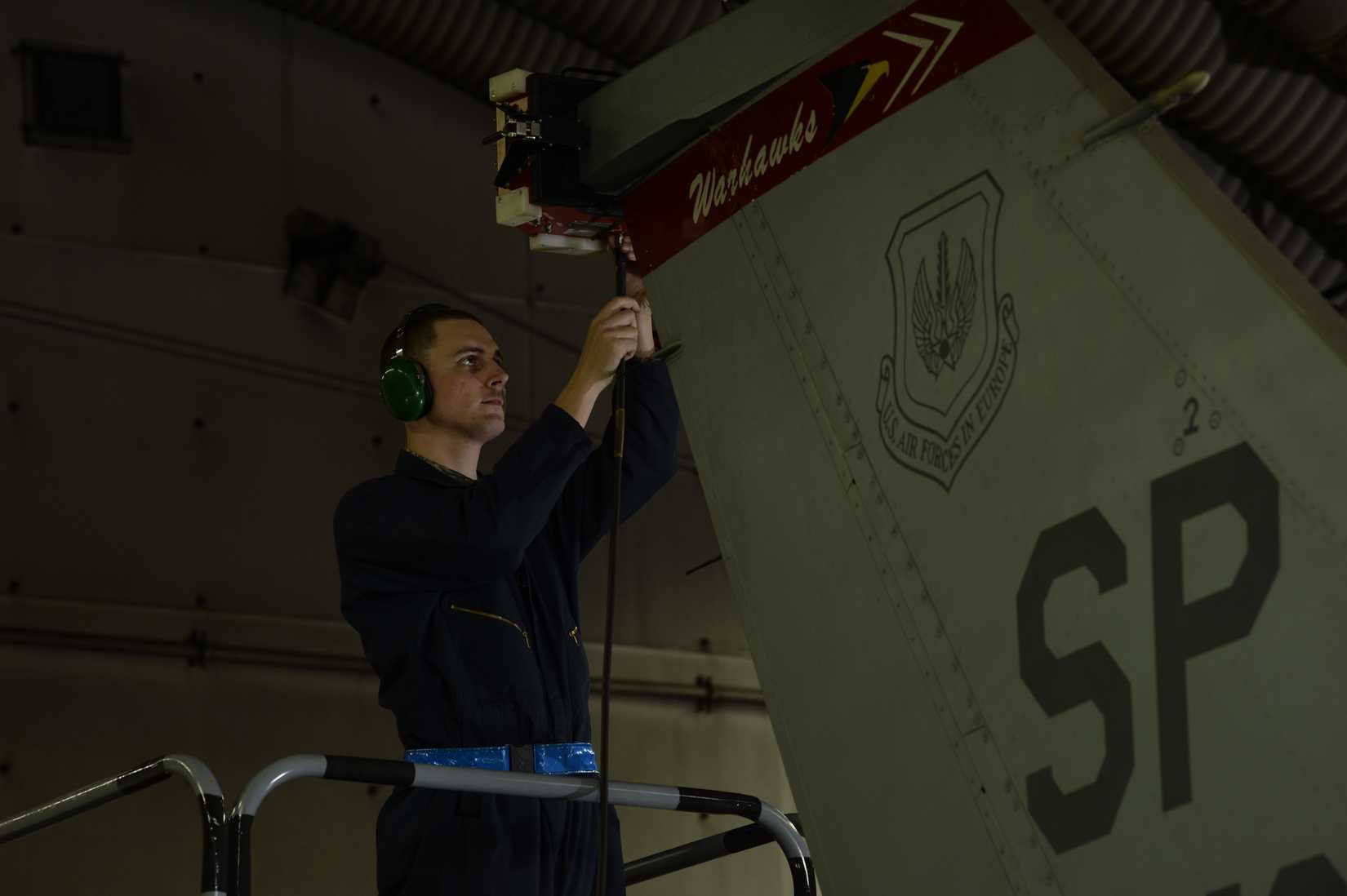 Air Force Staff Sgt. Gage Trout to certify an F-16 Fighting Falcon radar warning receiver, electronic attack pod and integrated EW system.