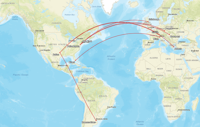 American Airlines New Long Haul Routes Map