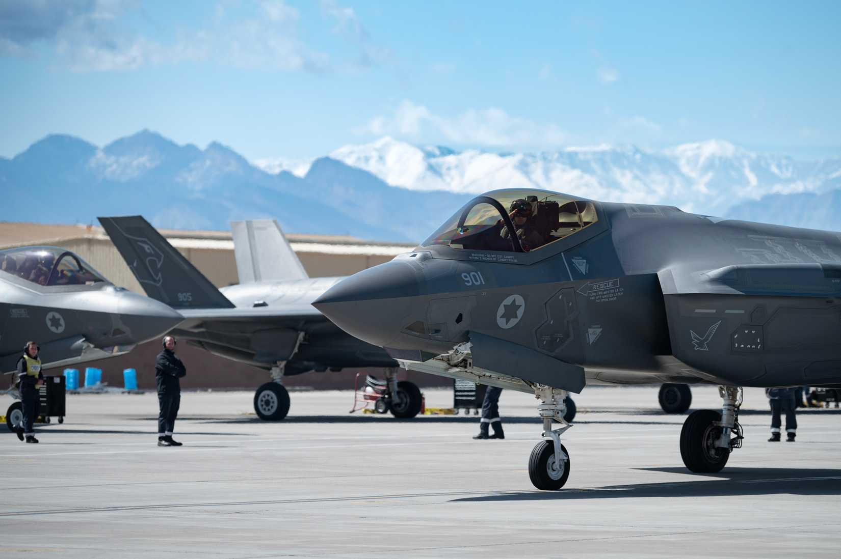An Israeli F-35I Adir assigned to 140 Squadron, Nevatim Air Base
