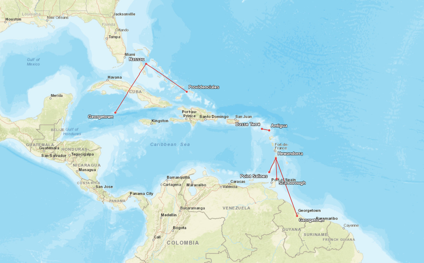 BA Shortest 777 Routes Caribbean