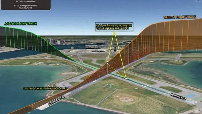 NTSB AA3161 and DL2351 intersect