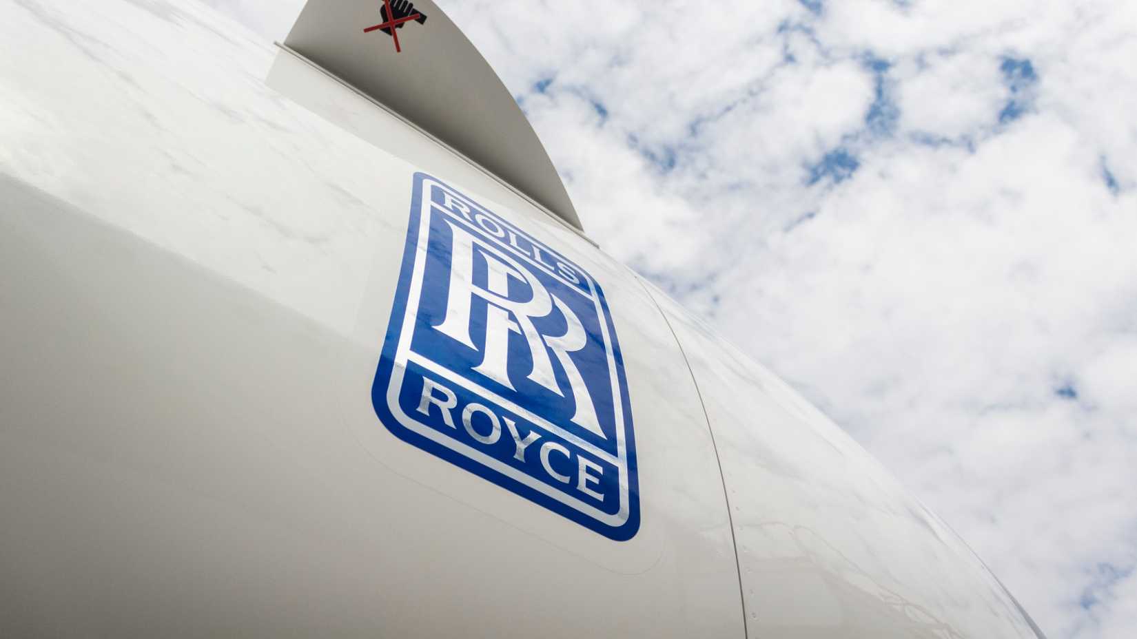 Close up of Rolls-Royce logo Trent 7000 engine of the first Airbus A330 900 NEO of TAP Air Porugal Airlines