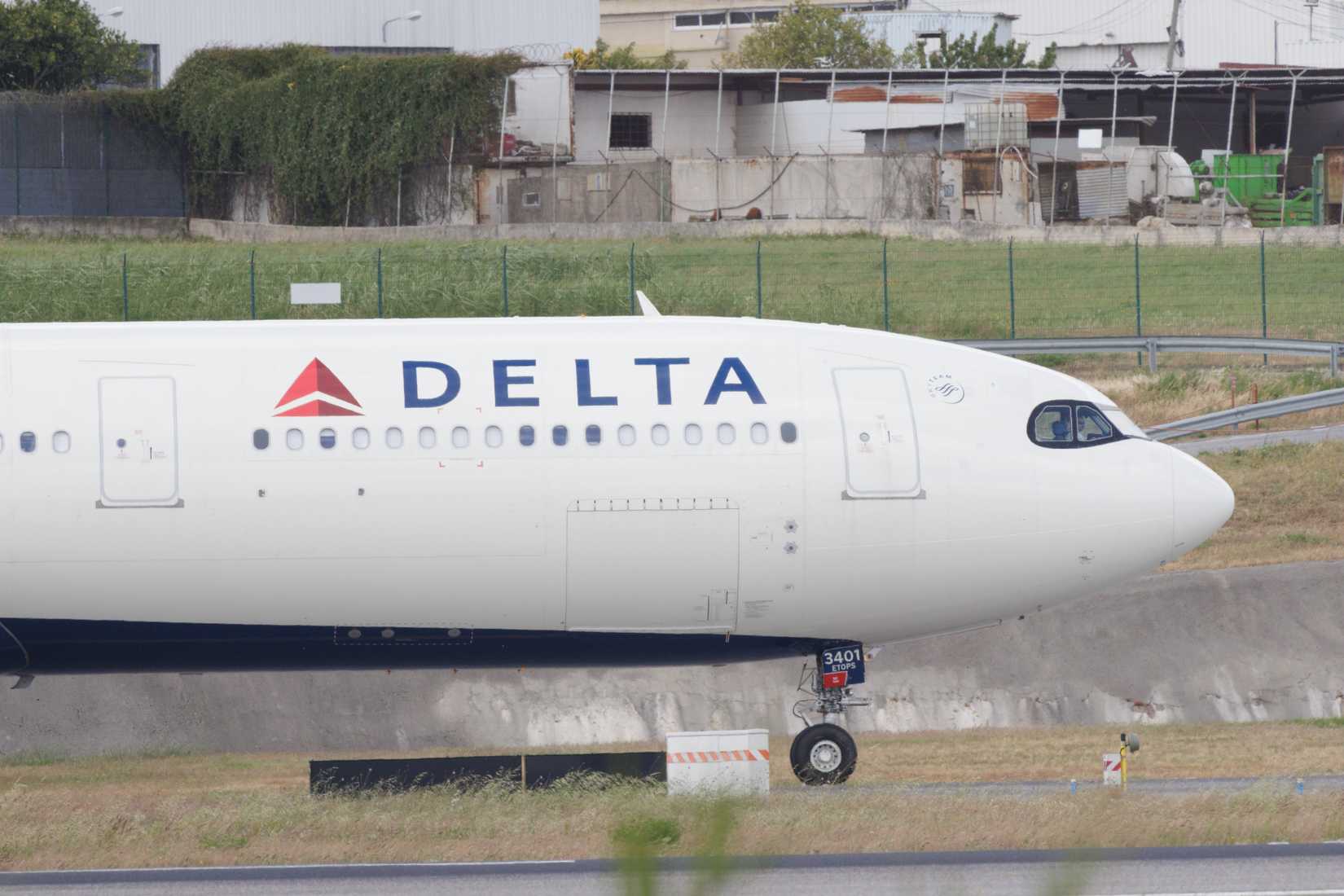 Delta Air Lines Airbus A330 N3401 Taxiing On The Runway At Lisbon Humberto Delgado Airport