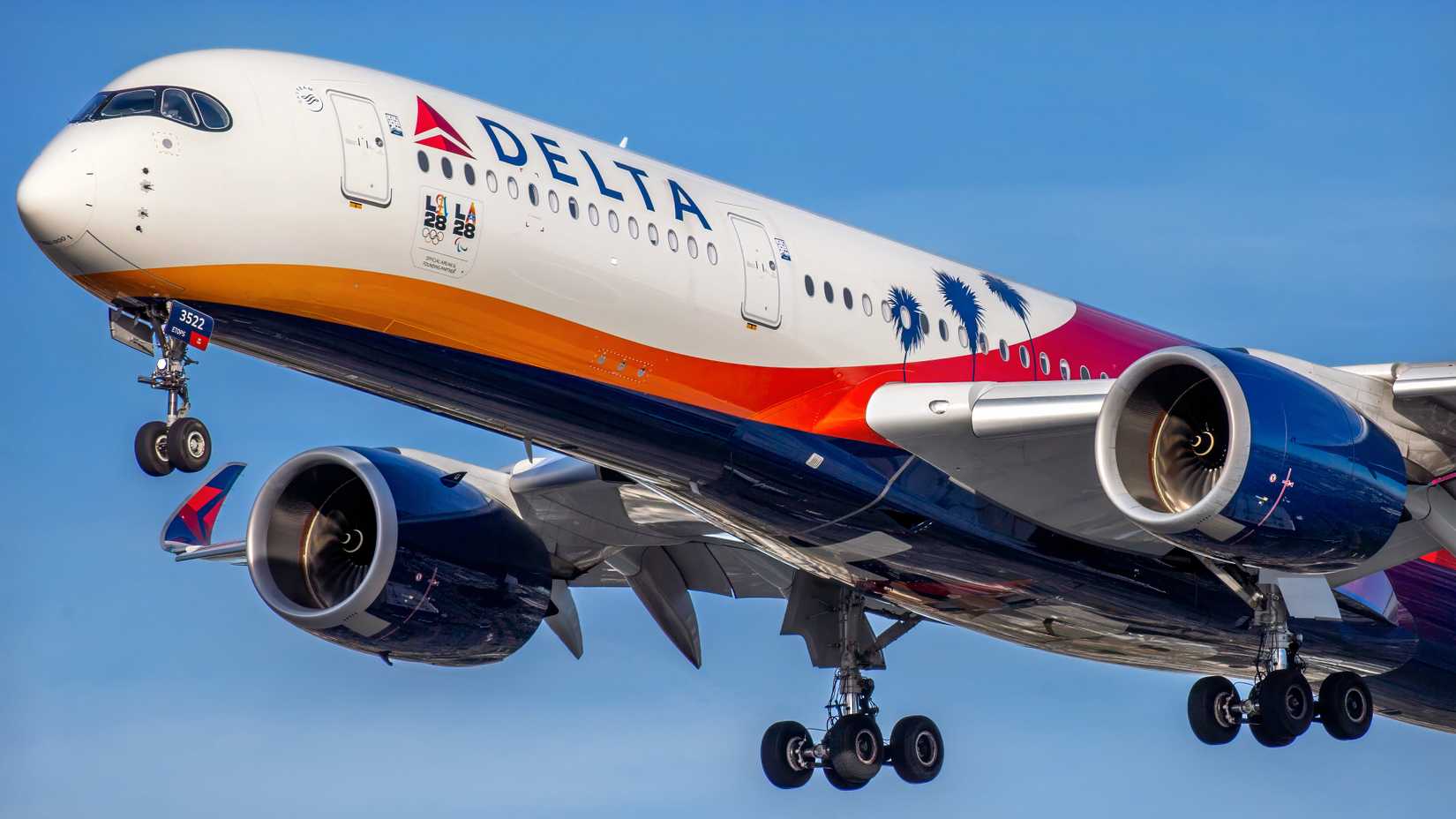 Delta Air Lines Airbus A350-900 on final approach