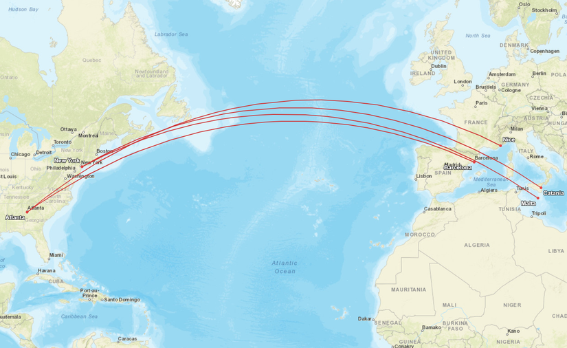 Delta Longest 767 Routes 7-10 Map