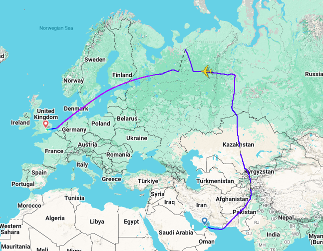 EK225 DIVERSION TO LONDON