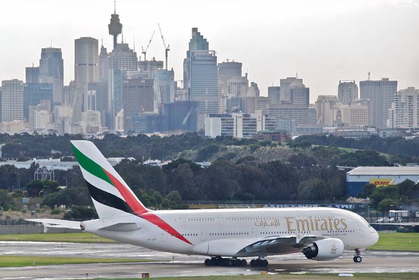 Emirates A380 in Sydney