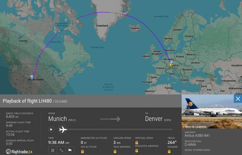 First Lufthansa A380 flight to Denver in 2026