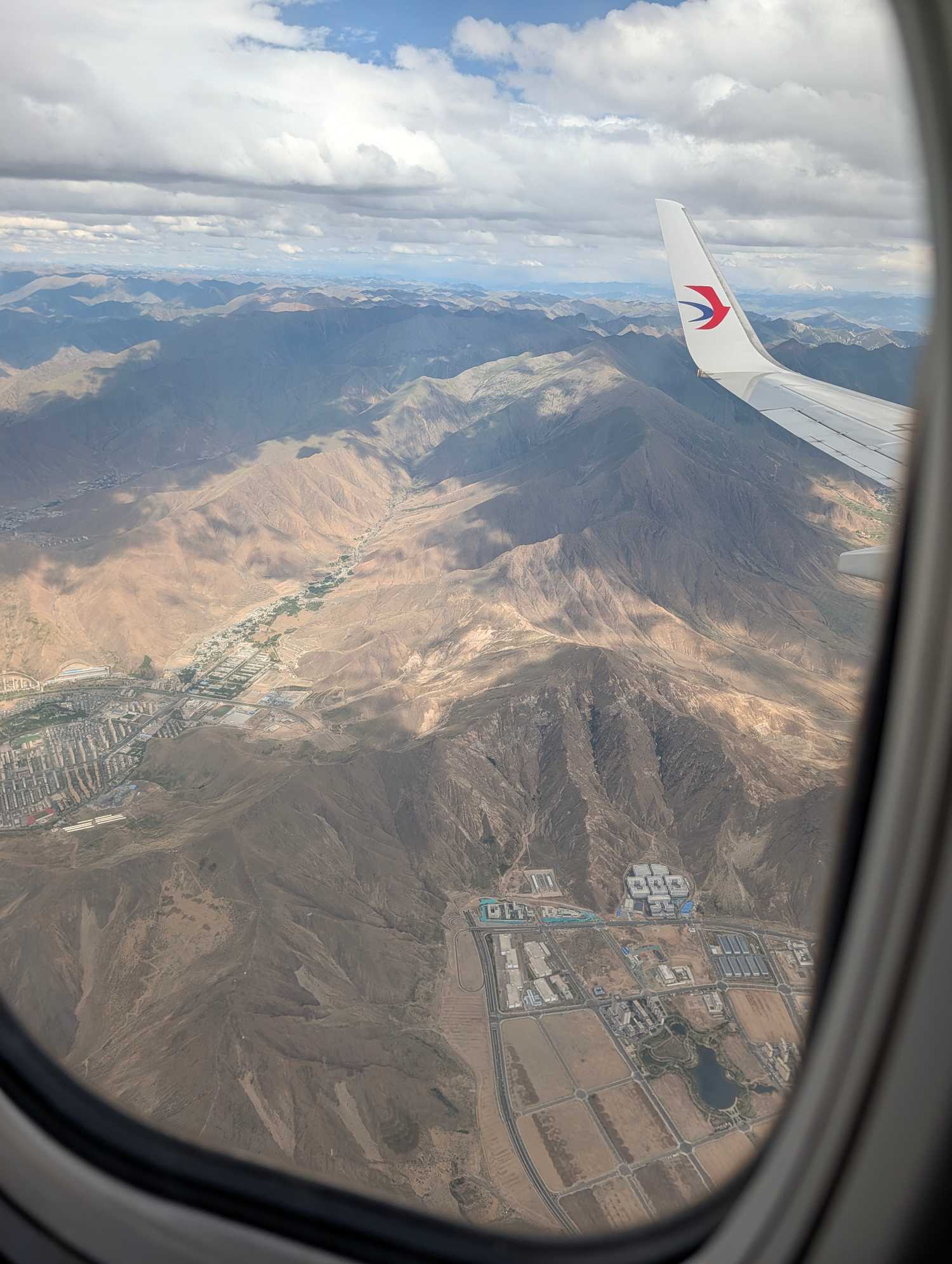 Flying over mountains