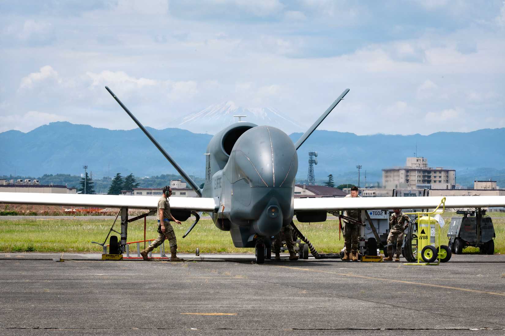 A photo of a Global Hawk at Yokota Air Base, Japan.