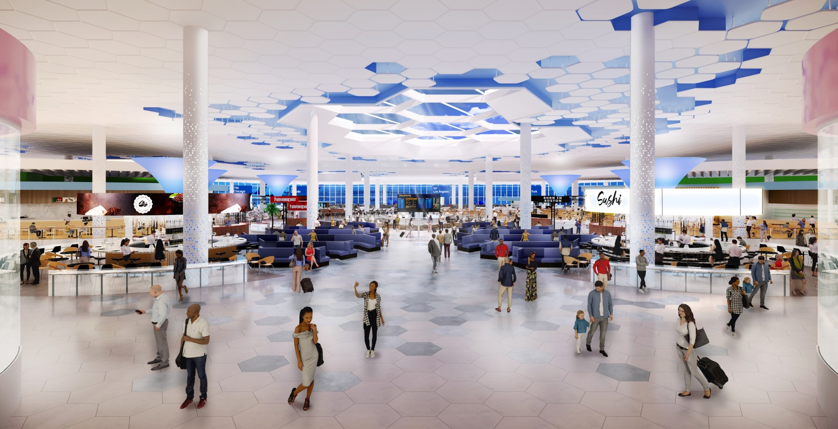 Rendering of new Boston Logan Terminal C renovation 