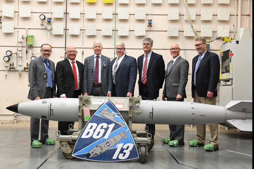 Leaders from across the Nuclear Security Enterprise celebrate the completion of the first B61-13 unit May 19, 2025, in Amarillo, Texas.-1