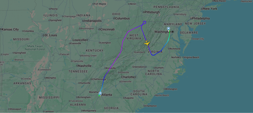 Lufthansa Atlanta Washington Map