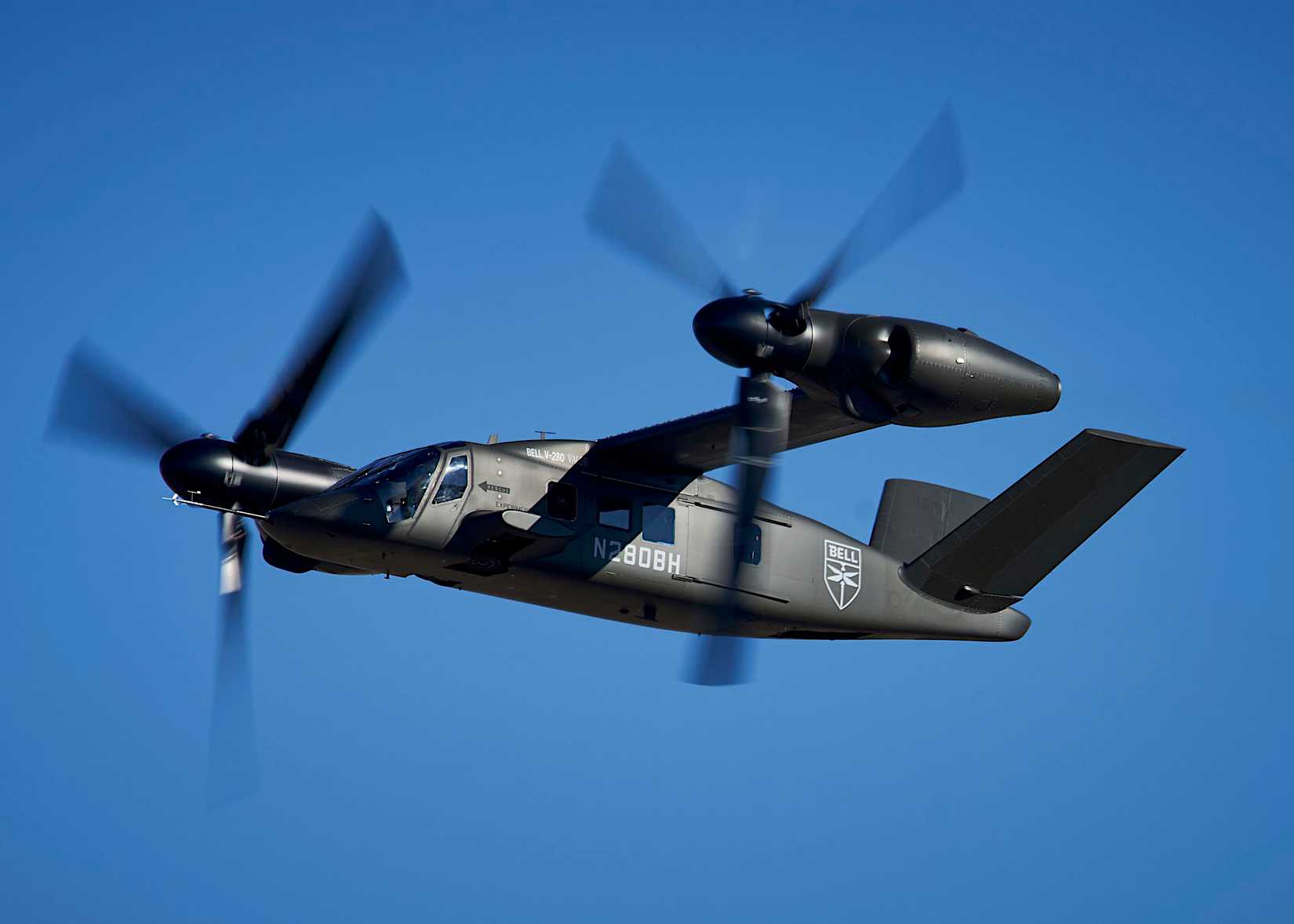 Pictured is the Bell V-280 Valor developed for the Army's Joint Multi-Role Technical Demonstrator program as a pre-cursor to the Future Long Range Assault Aircraft.