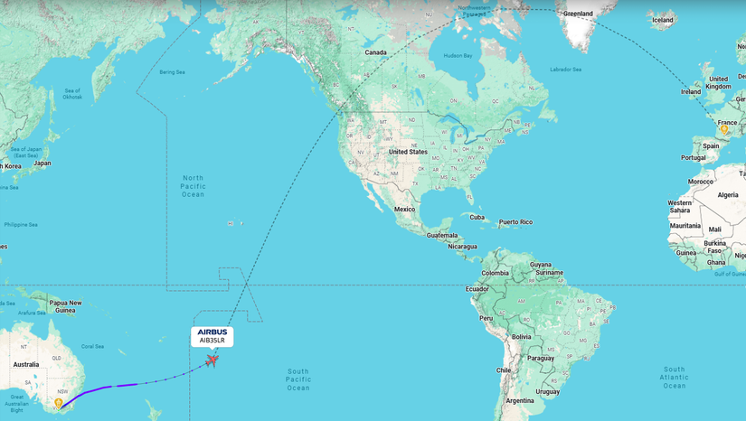 Qantas A350 Melbourne Toulouse Nonstop Return Flight