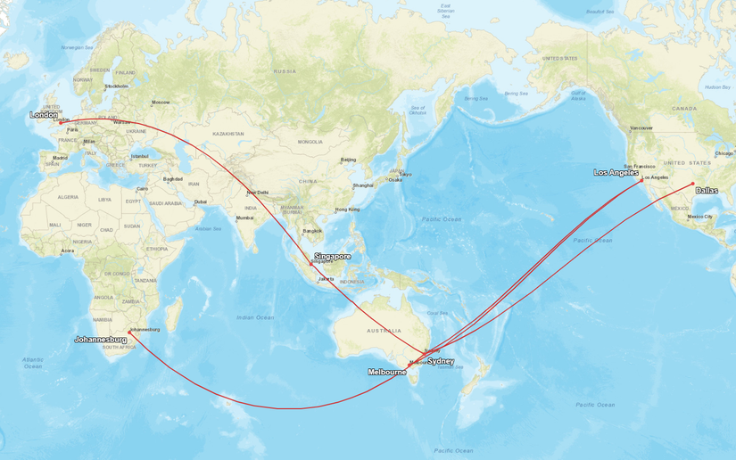 Qantas A380 Routes