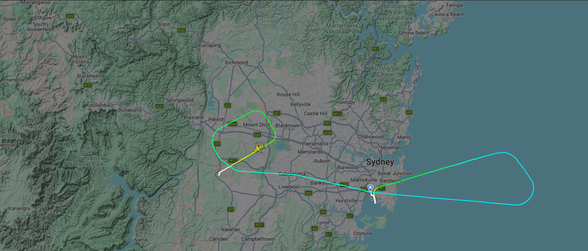 Qantas Sydney Flight Map