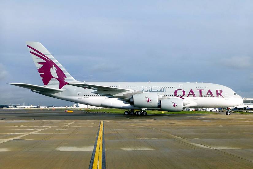 Qatar Airways A380 at Heathrow