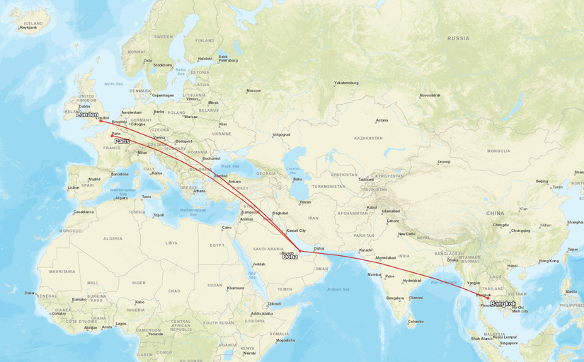 Qatar Airways A380 Routes