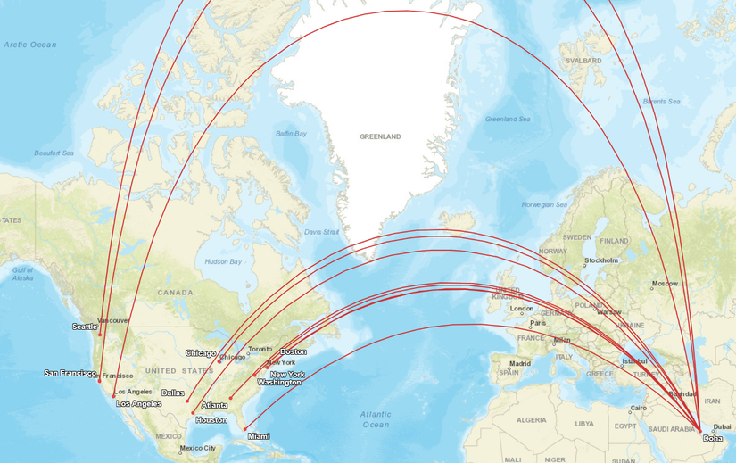 Qatar Airways US Routes