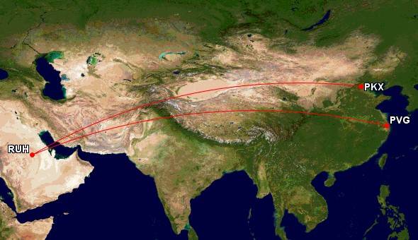 Riyadh Air China Routes