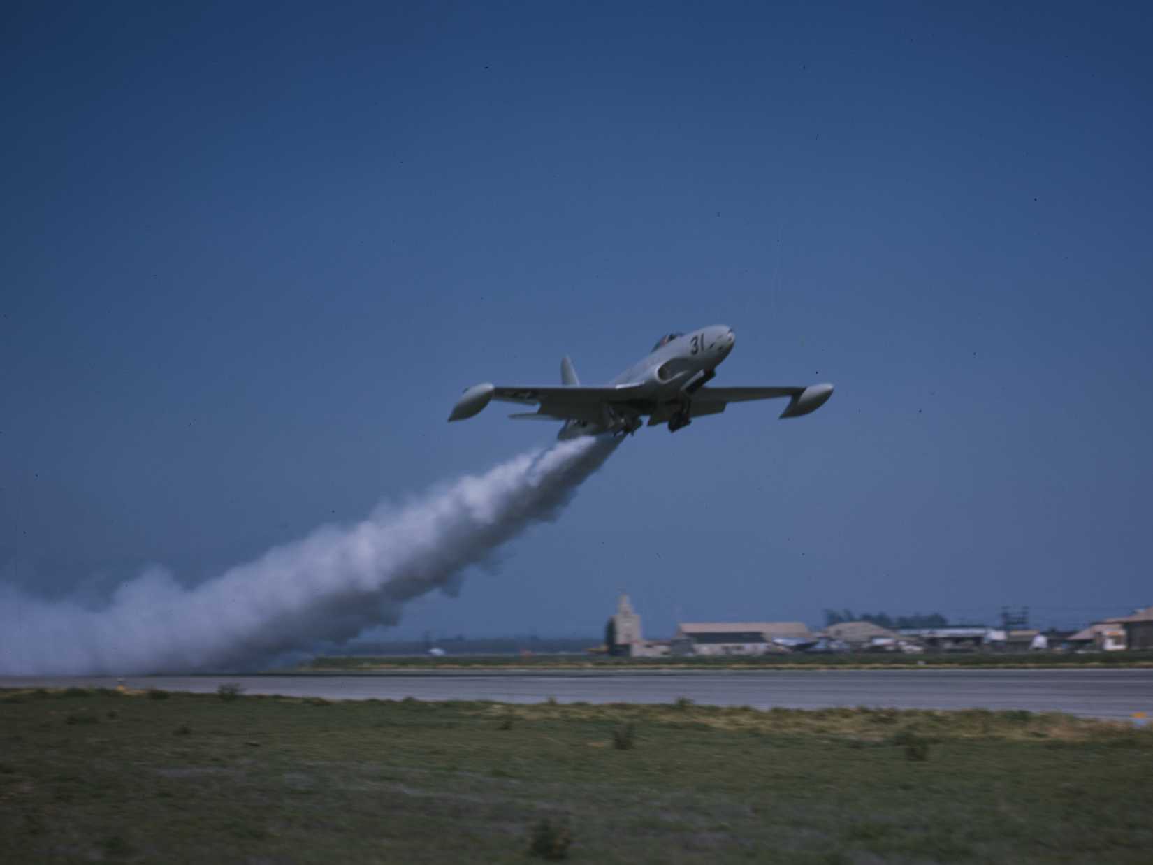 Rocket Assisted Take off of a Lockheed P-80 'Shooting Star'