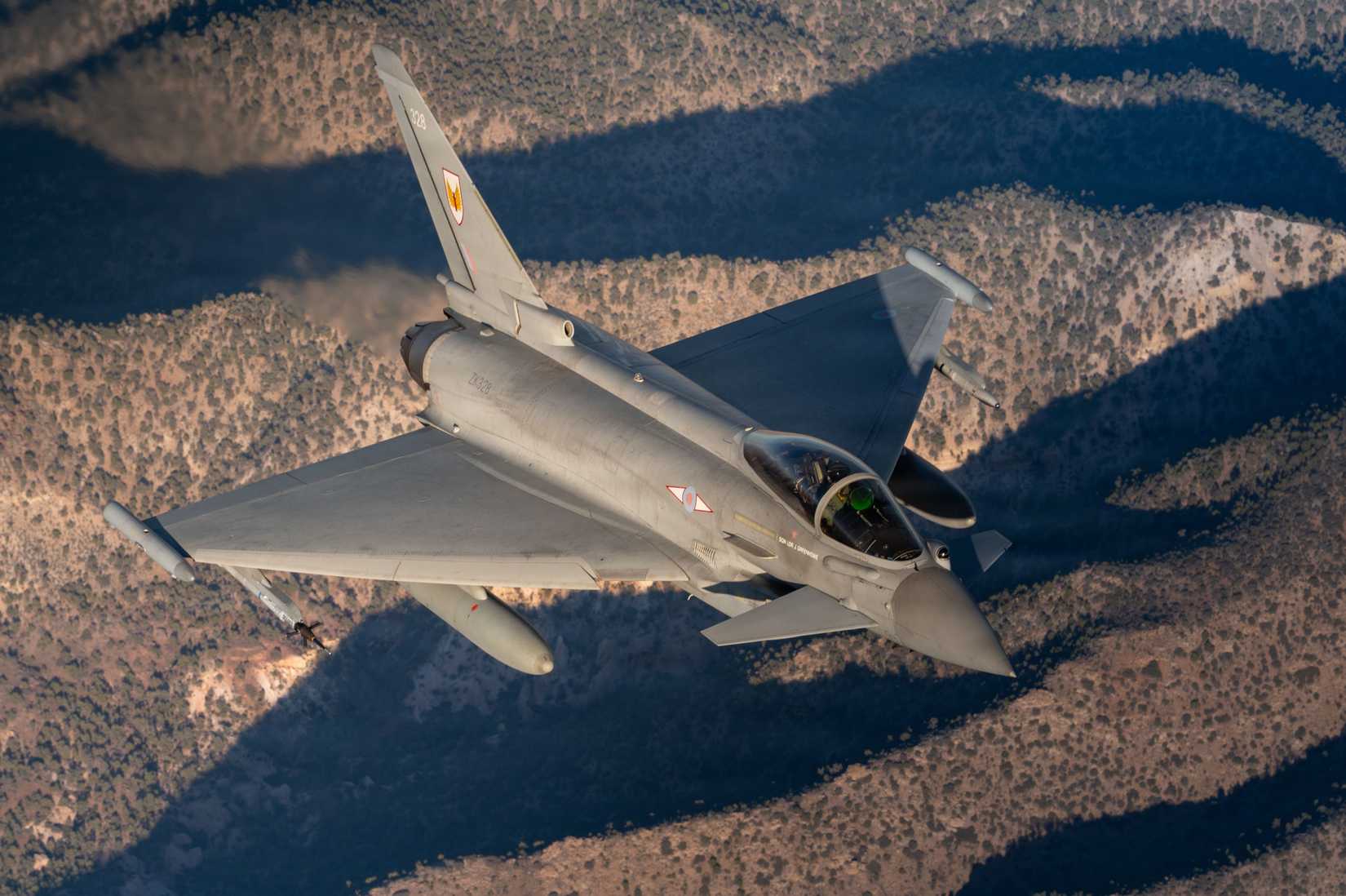 Royal Air Force Eurofighter Typhoon flies during Red Flag-Nellis 26-1 over Nevada,