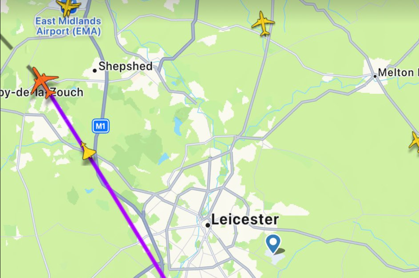 flightradar24 qatar 777 fighter jet escort map