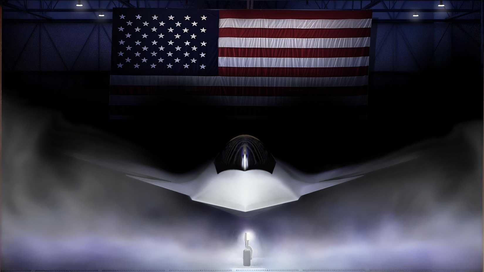 Shown is a graphical artist rendering of the Next Generation Air Dominance (NGAD) Platform