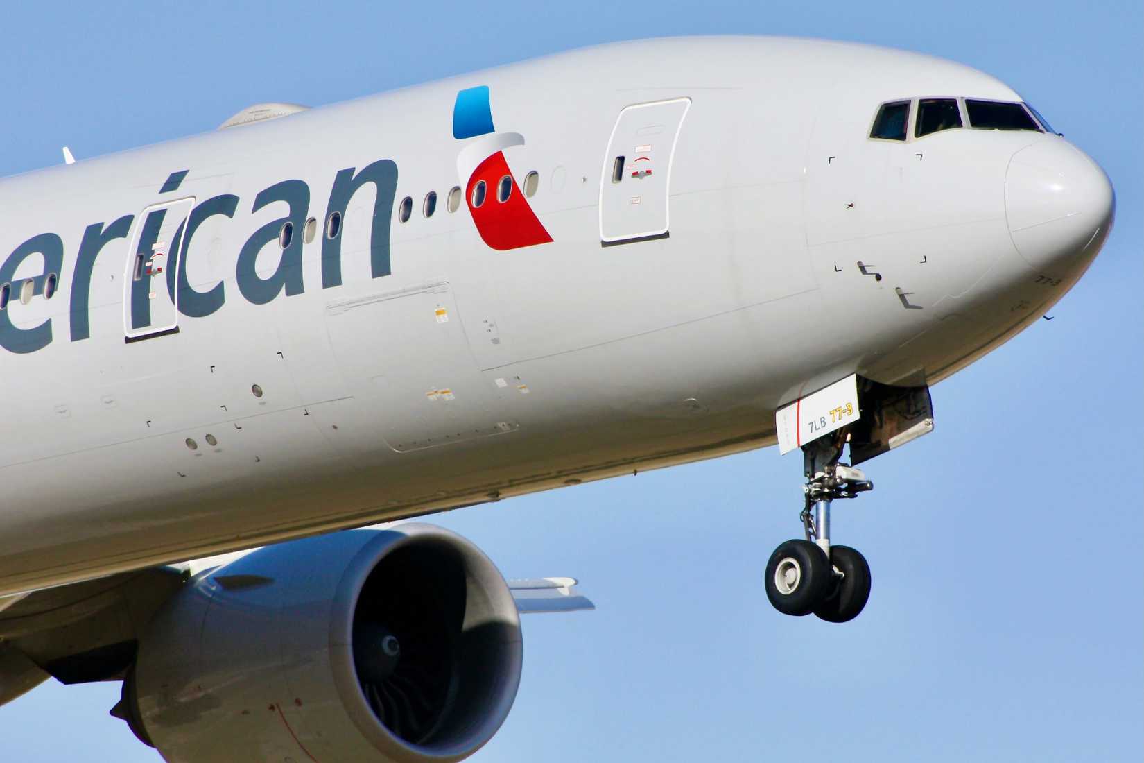 American Airlines Boeing 777-300ER closeup