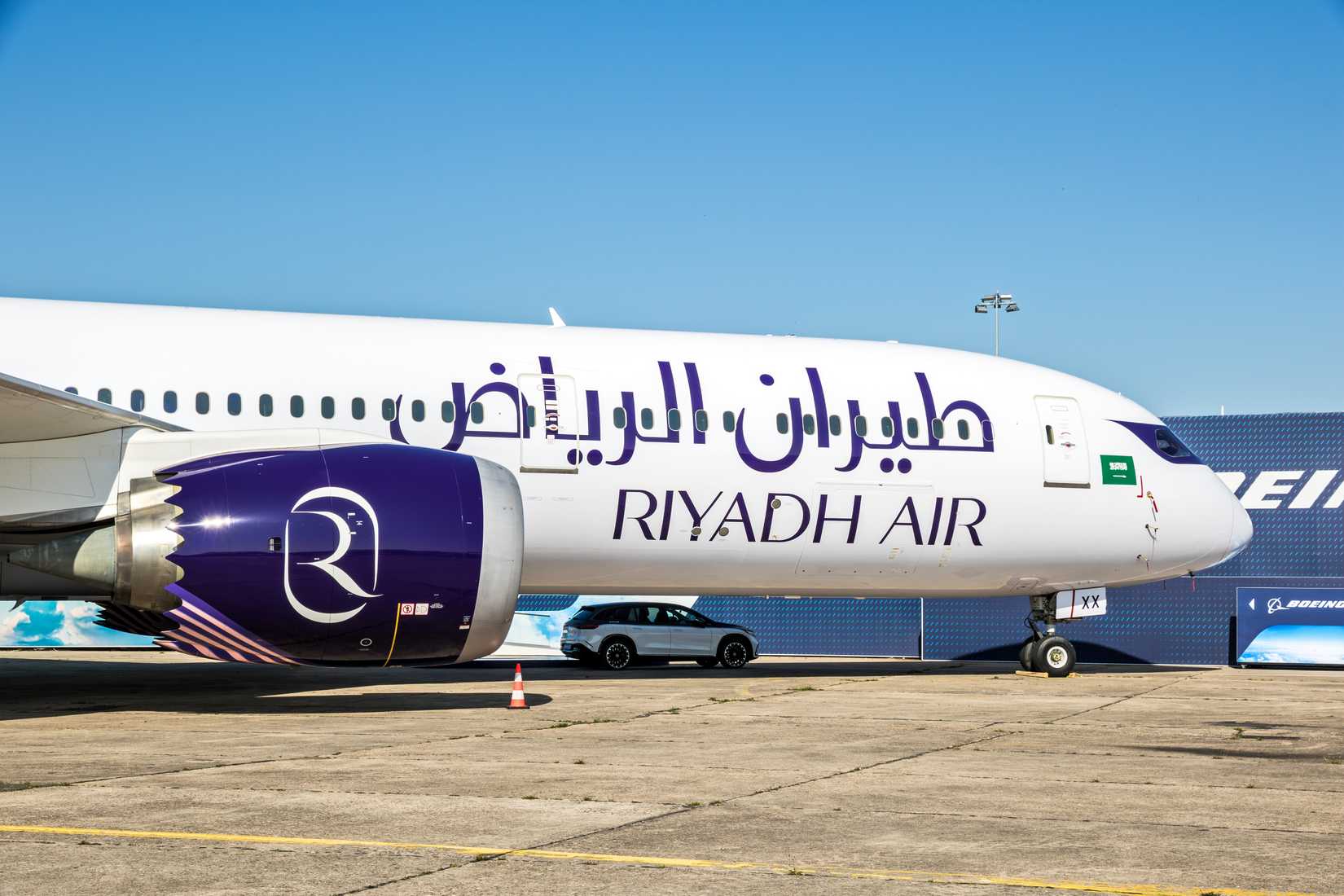 Riyadh Air Boeing 787-9 aircraft close up 