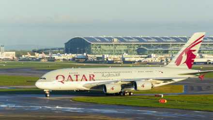 Qatar A380 Taxiing
