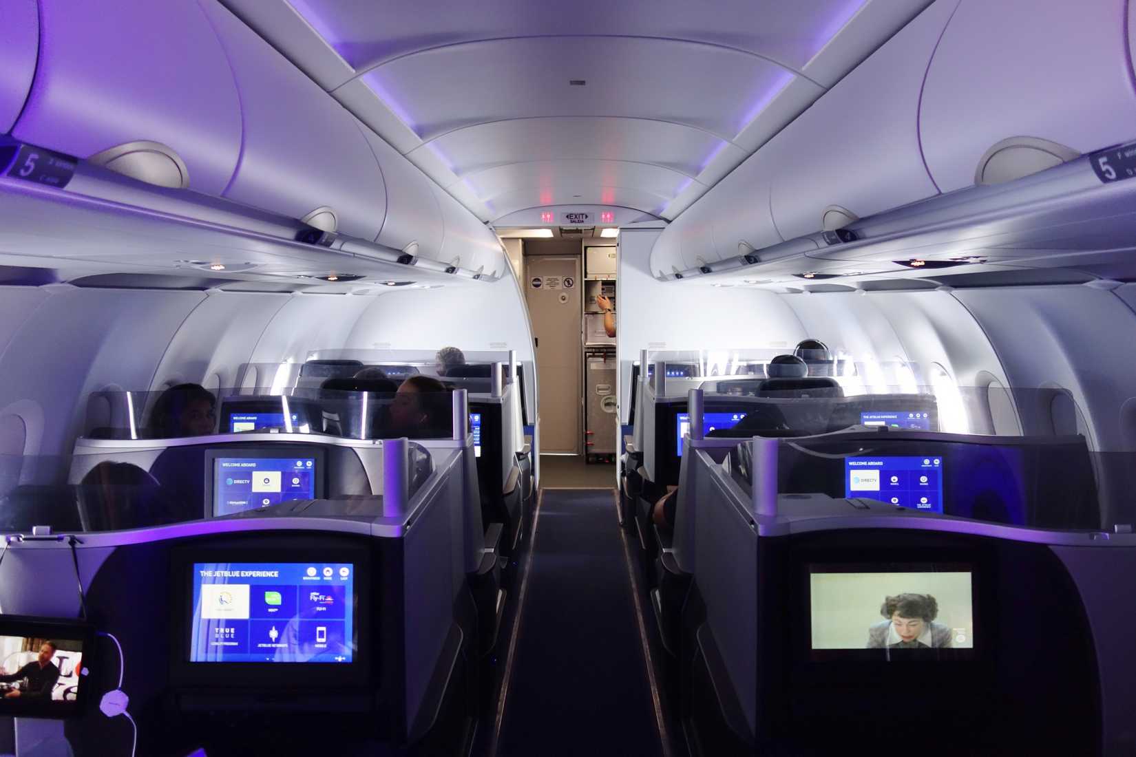 NEW YORK -30 JUL 2017-  Business class seats inside the Mint cabin of an airplane from JetBlue (B6).