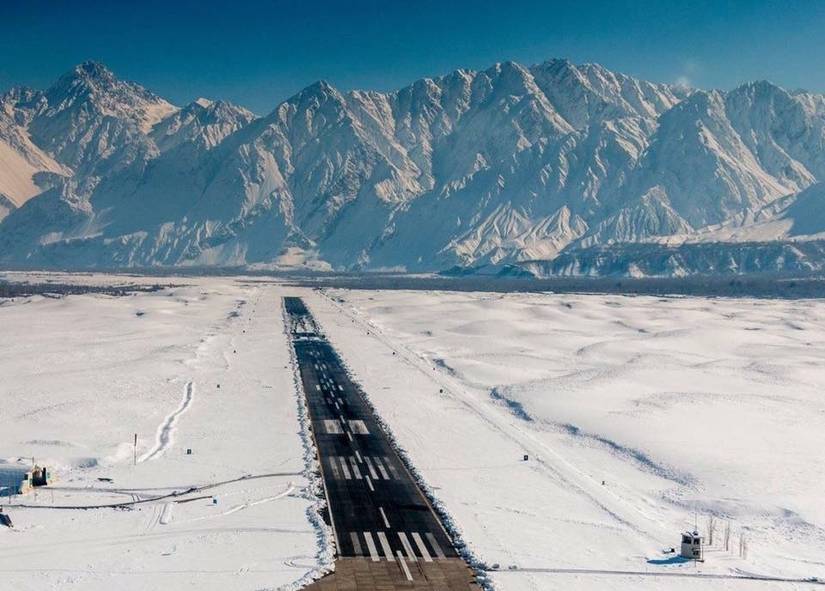 Skardu Airport in winter