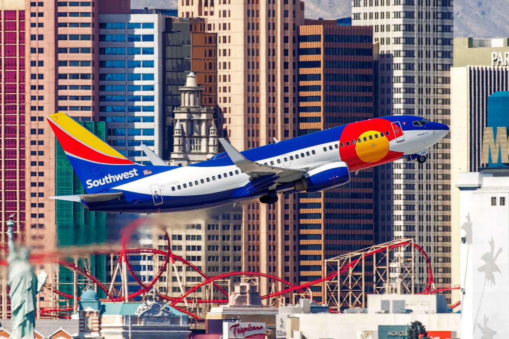 Southwest Airlines 737 departing from Las Vegas