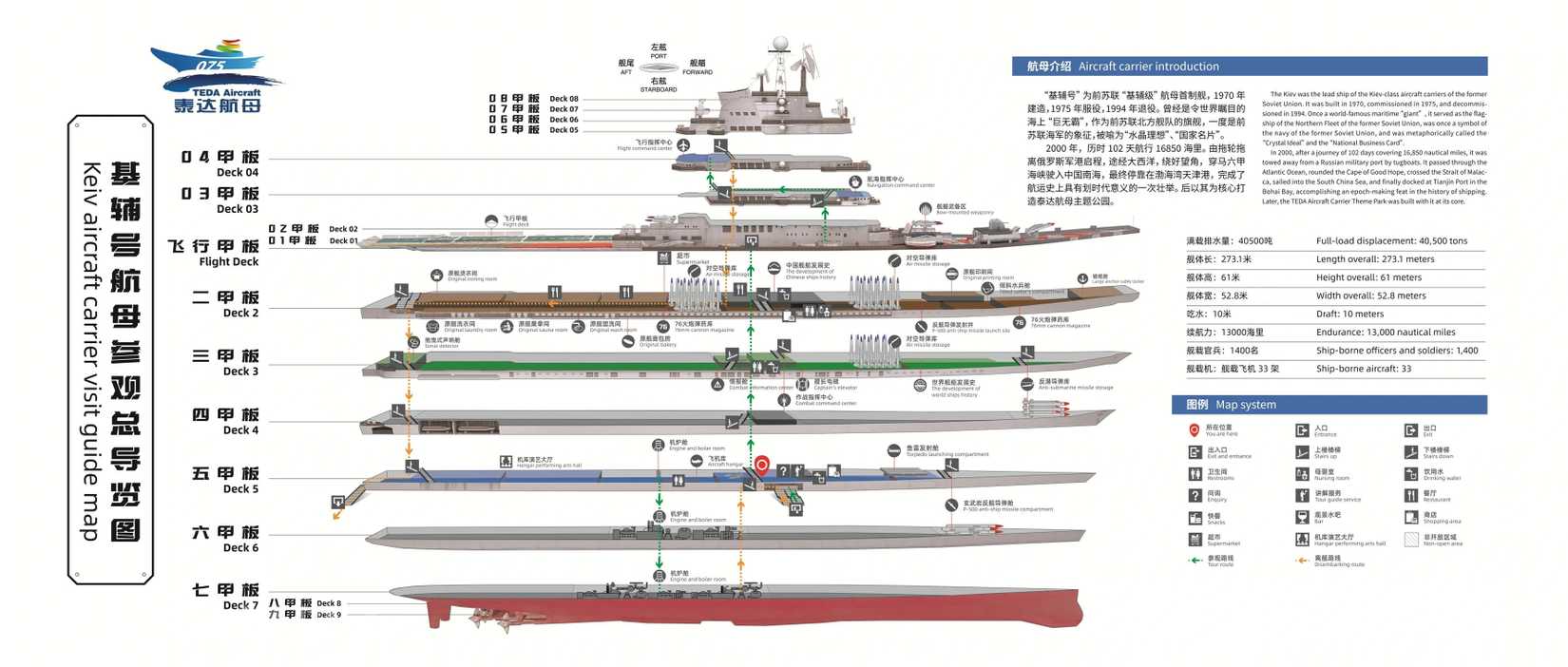 The Kiev aircraft carrier map from Binhai Theme Park