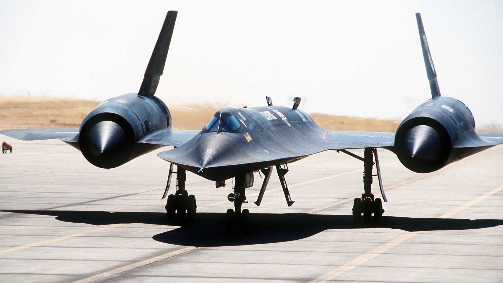 The SR-71, from the 9th Strategic Reconnaissance Wing, was refueled by a KC-10 Extender aircraft in flight during testing