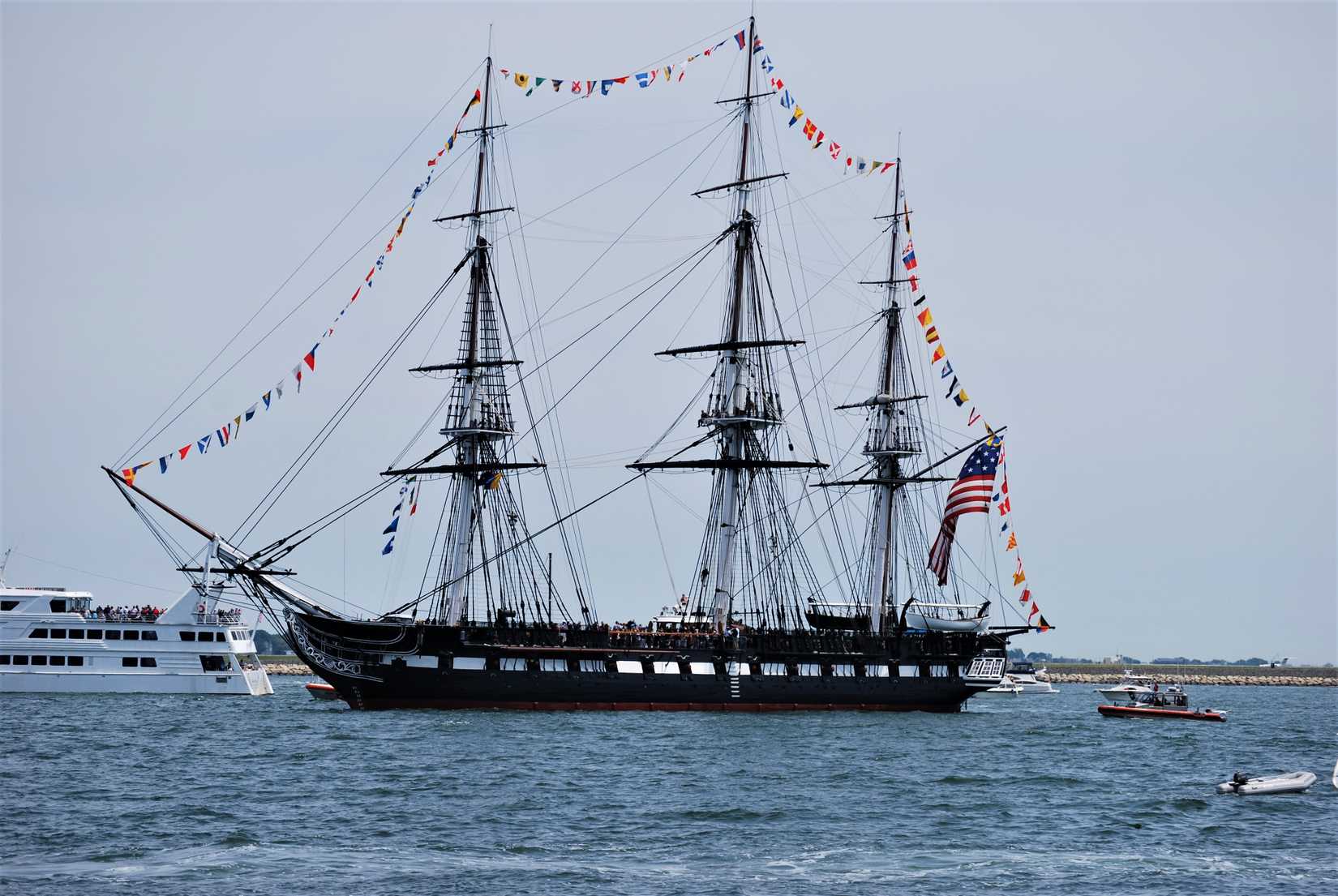 USS Constitution, the USN's oldest commissioned war ship in Boston Harbor
