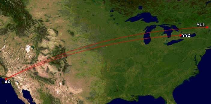 Widebody AC Transborder USA flights in 2025