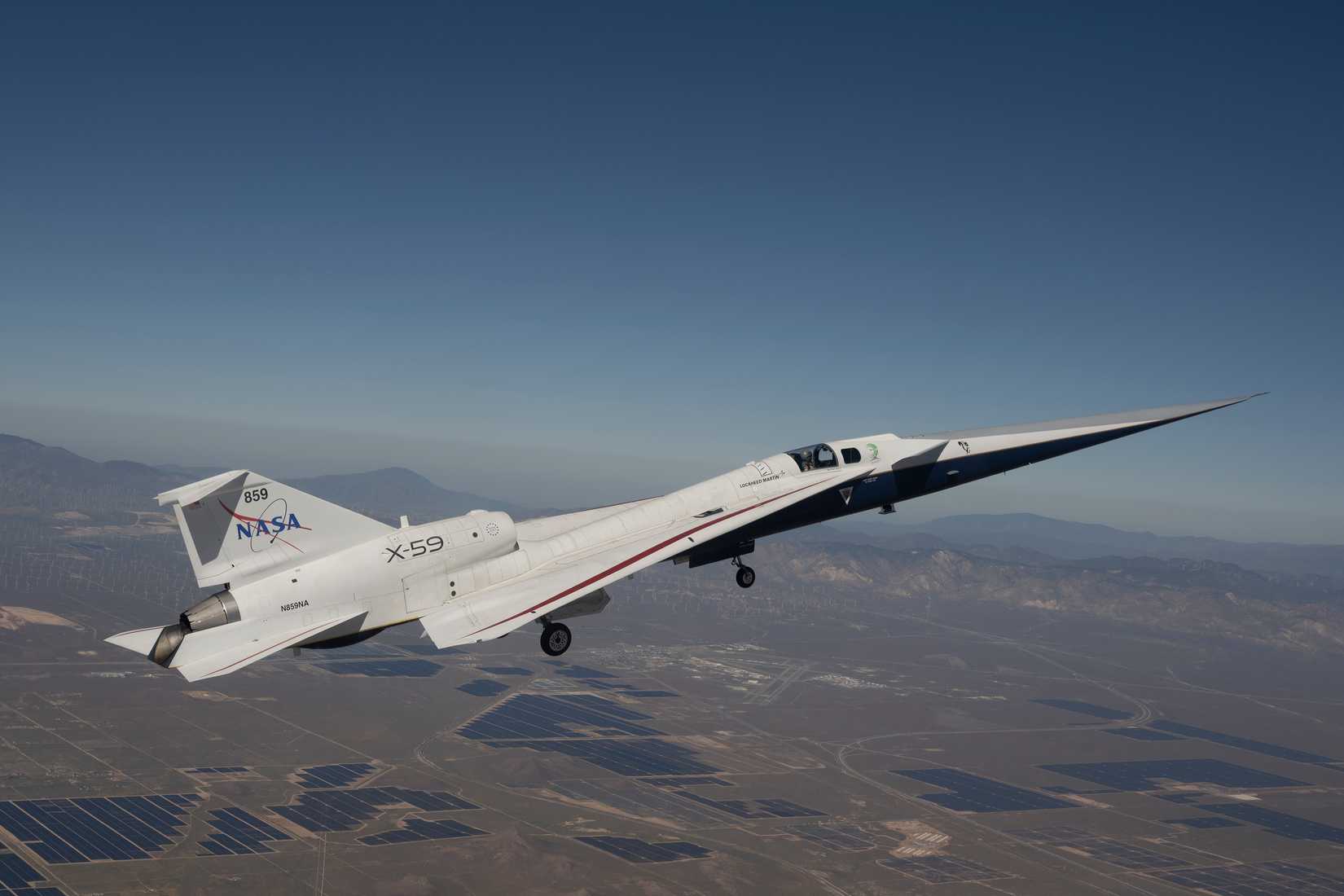 X-59 Flight-2 flown by NASA test pilot Jim Less