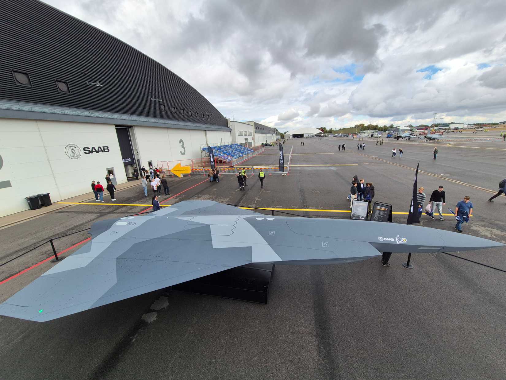 Saab A3 001 concept mockup at Malmen Airbase
