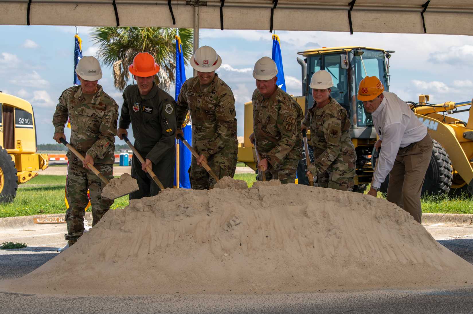 Air Force Leadership Shovel First Dirt Pile