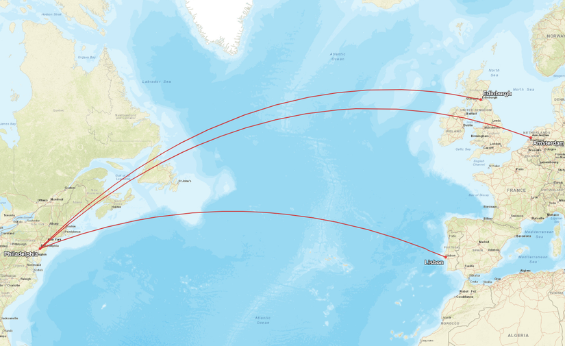 AA A321XLR Routes Philly